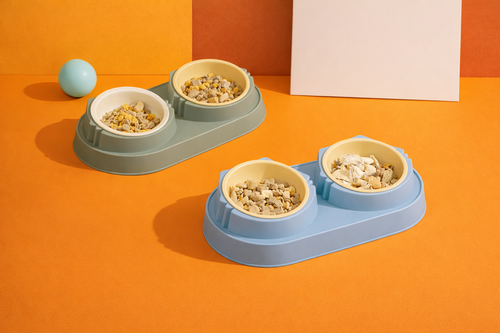 Mikopet Çift Bölmeli Mama ve Su Kabı – Kaymaz Tabanlı