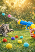 Peluş Top Atan İnteraktif Kedi Oyuncağı – Hareketli, Eğlenceli ve Stres Azaltıcı